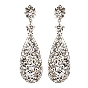 Amrita Singh Austrian Crystal Silver Drop Earrings